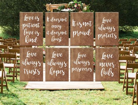 love is patient signs for wedding